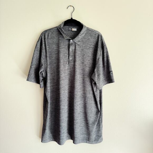 Callaway Black Grey Heathered Short Sleeve Golf Polo - XL - Picture 1 of 5